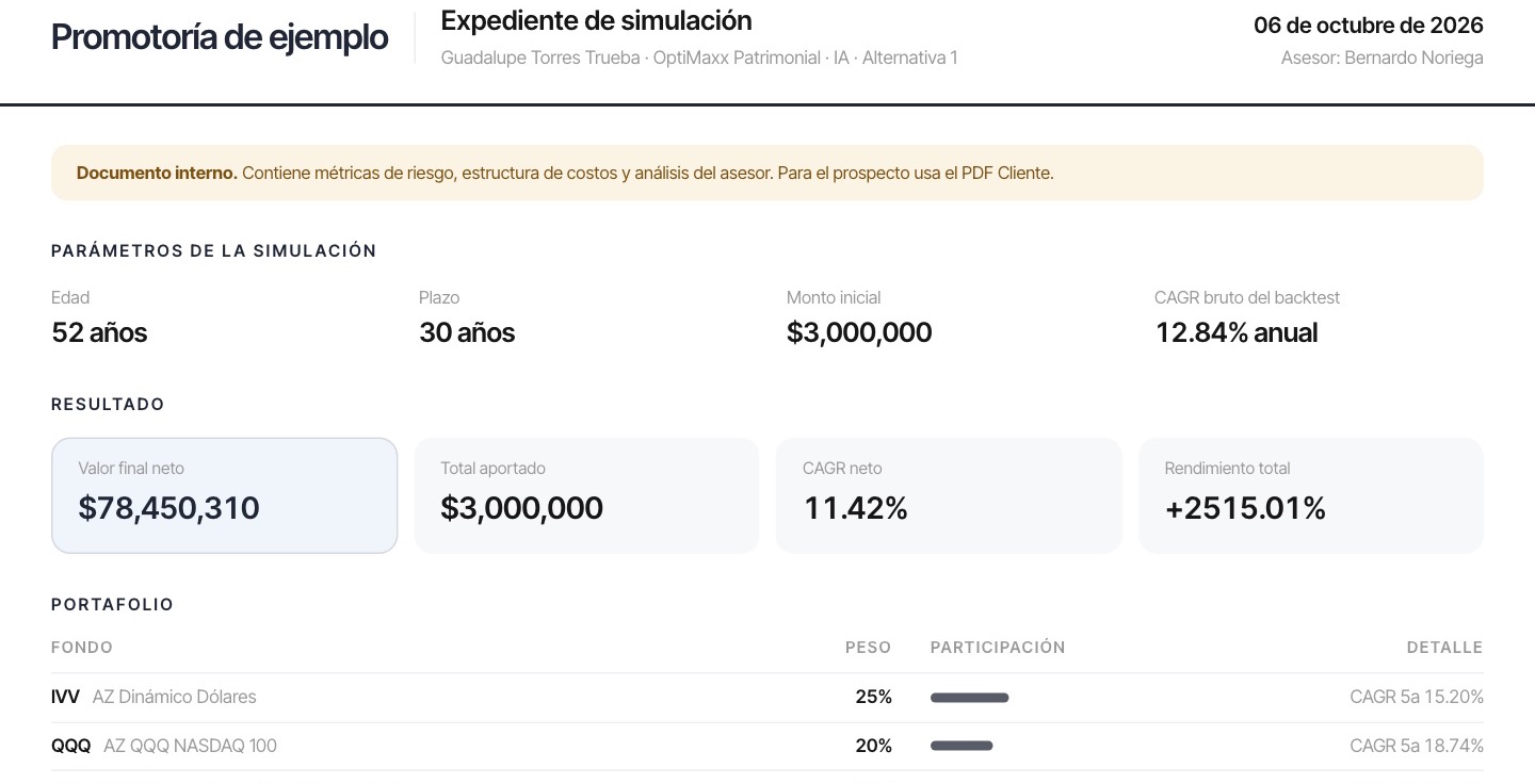 Cadena: expediente de simulación generado automáticamente